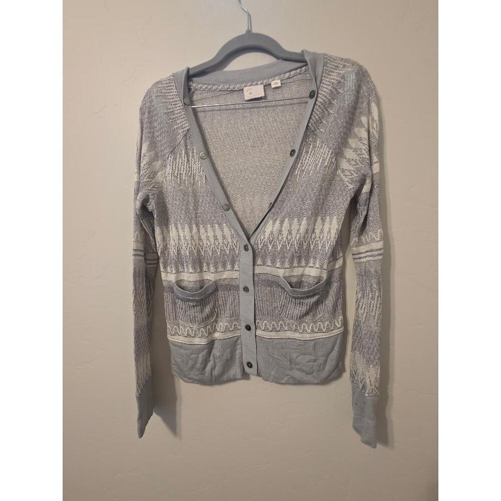 ✨ Y2K Metallic Knit Cardigan – Grey + Silver Shimmer ✨